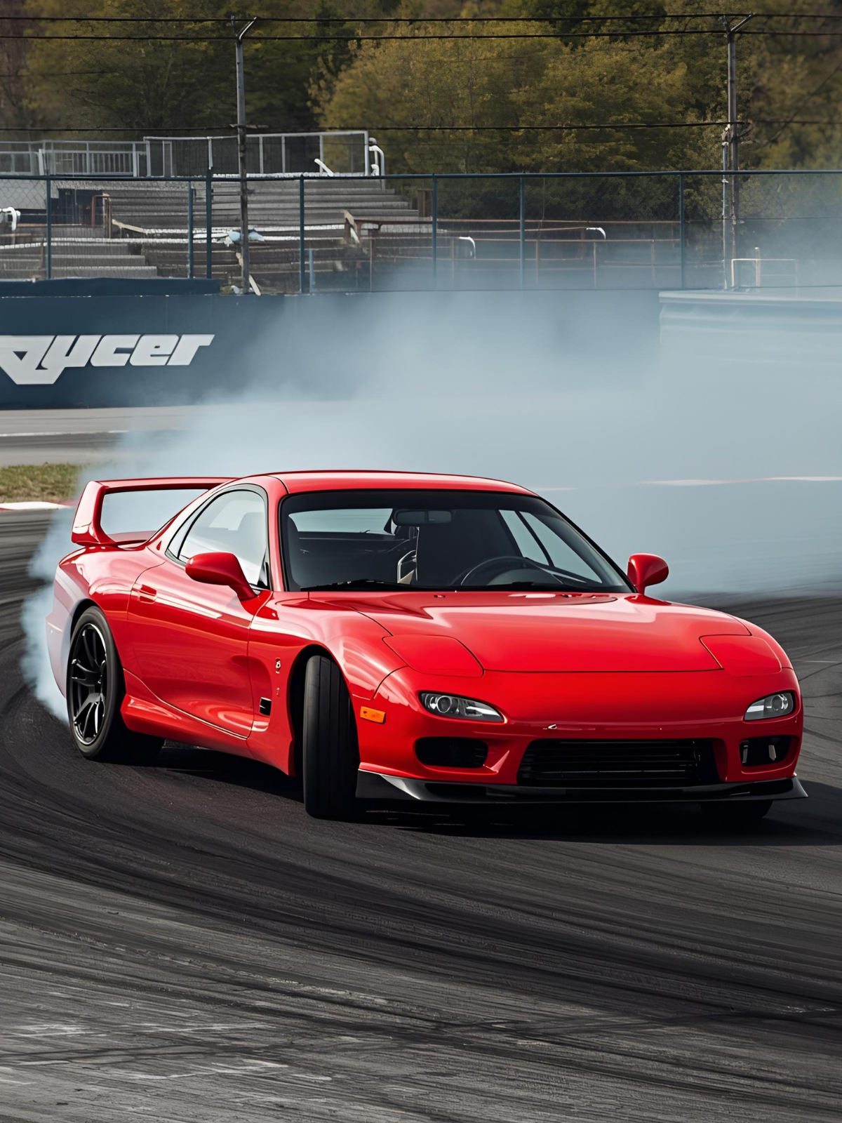 Coche en banco o carretera